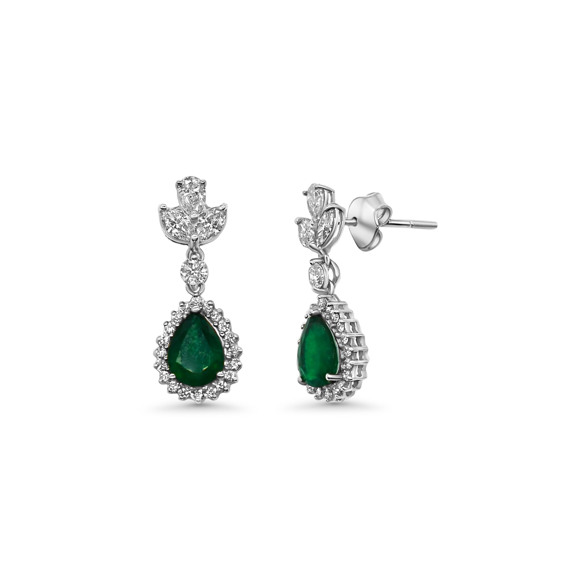 Royal Emerald & Diamond Earrings