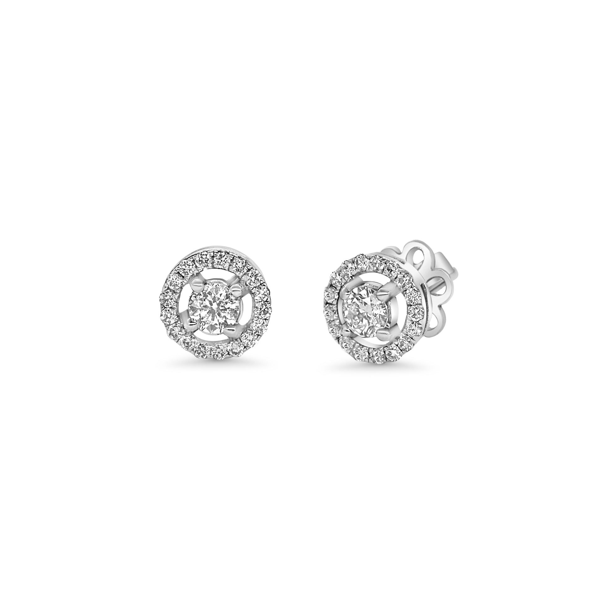 Halo Round Diamond Earrings