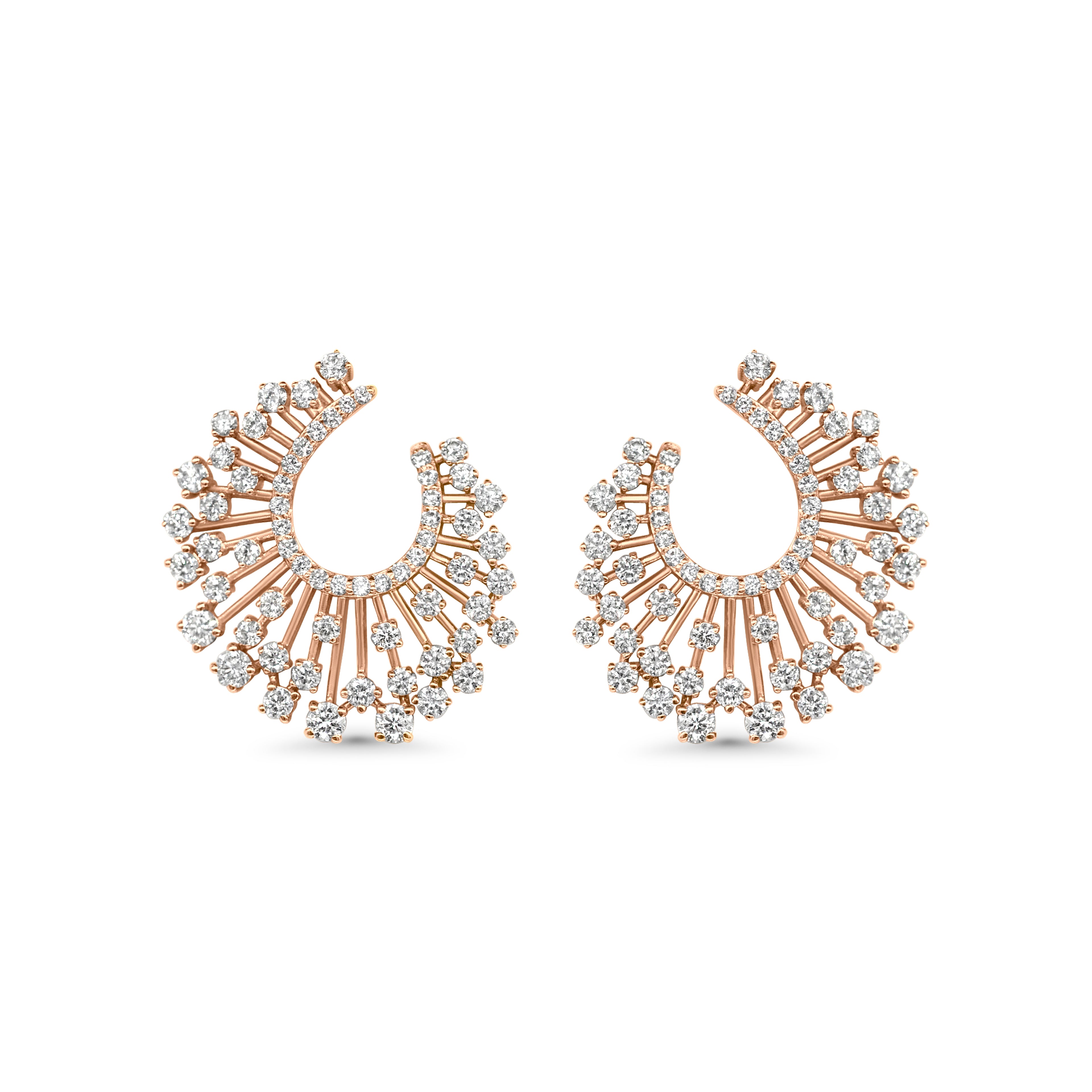 Rose Sunburst Hoop Earrings