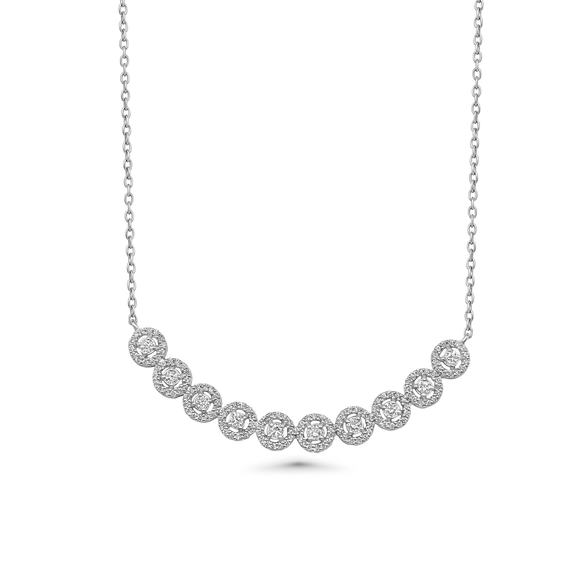 Multi-Halo Diamond Necklace