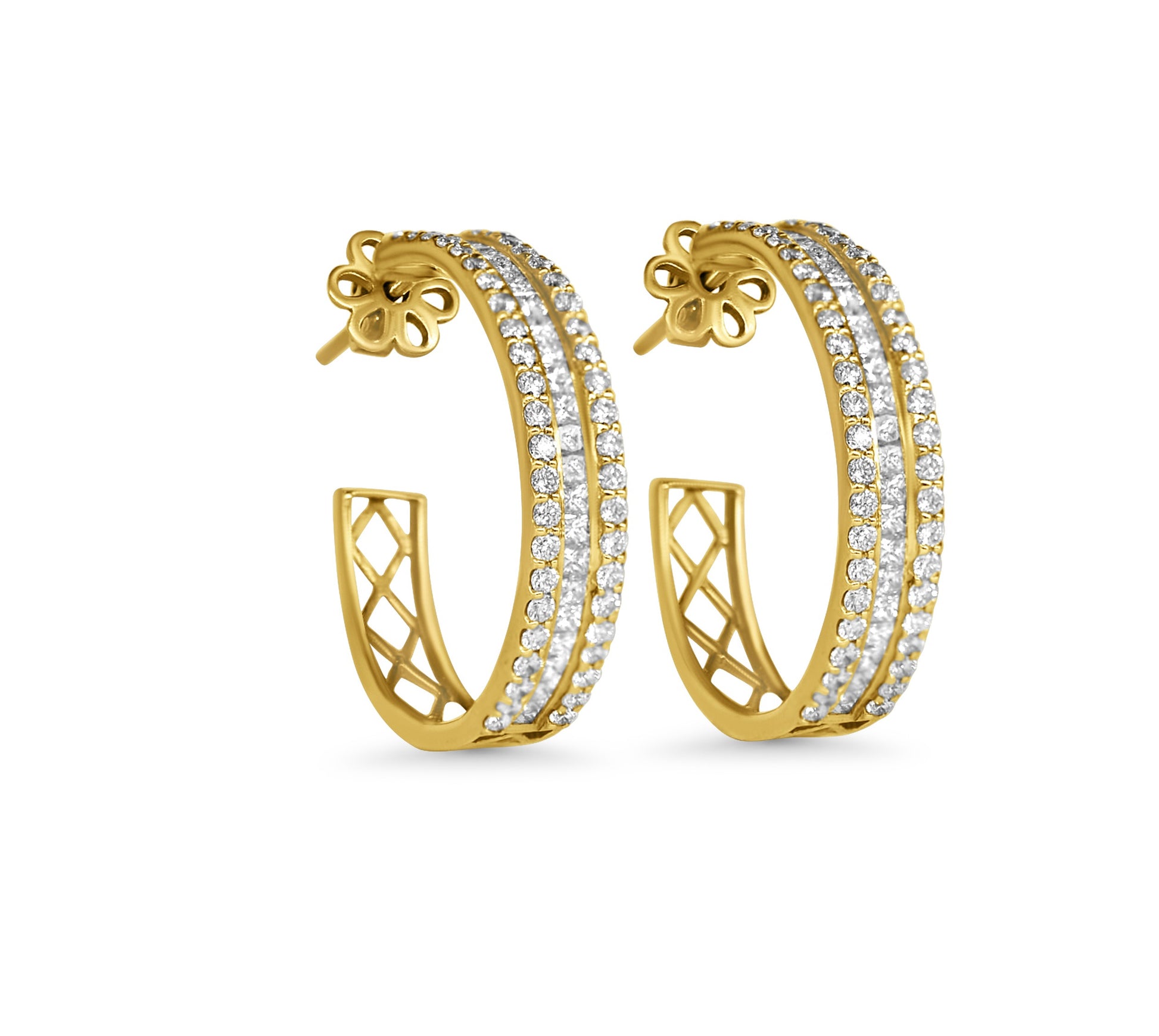 Radiant Gold Pavé Hoop Earrings