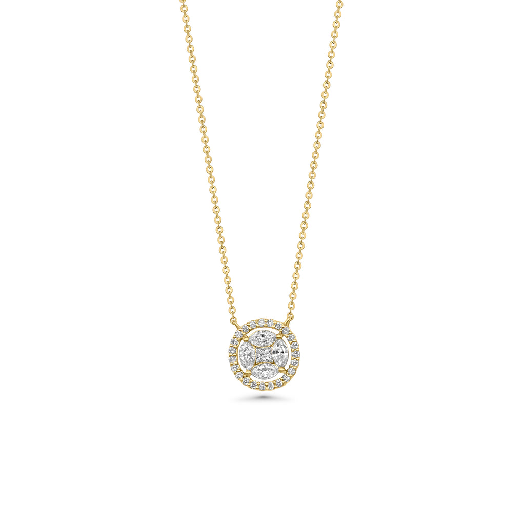 Halo Cluster Diamond Pendant