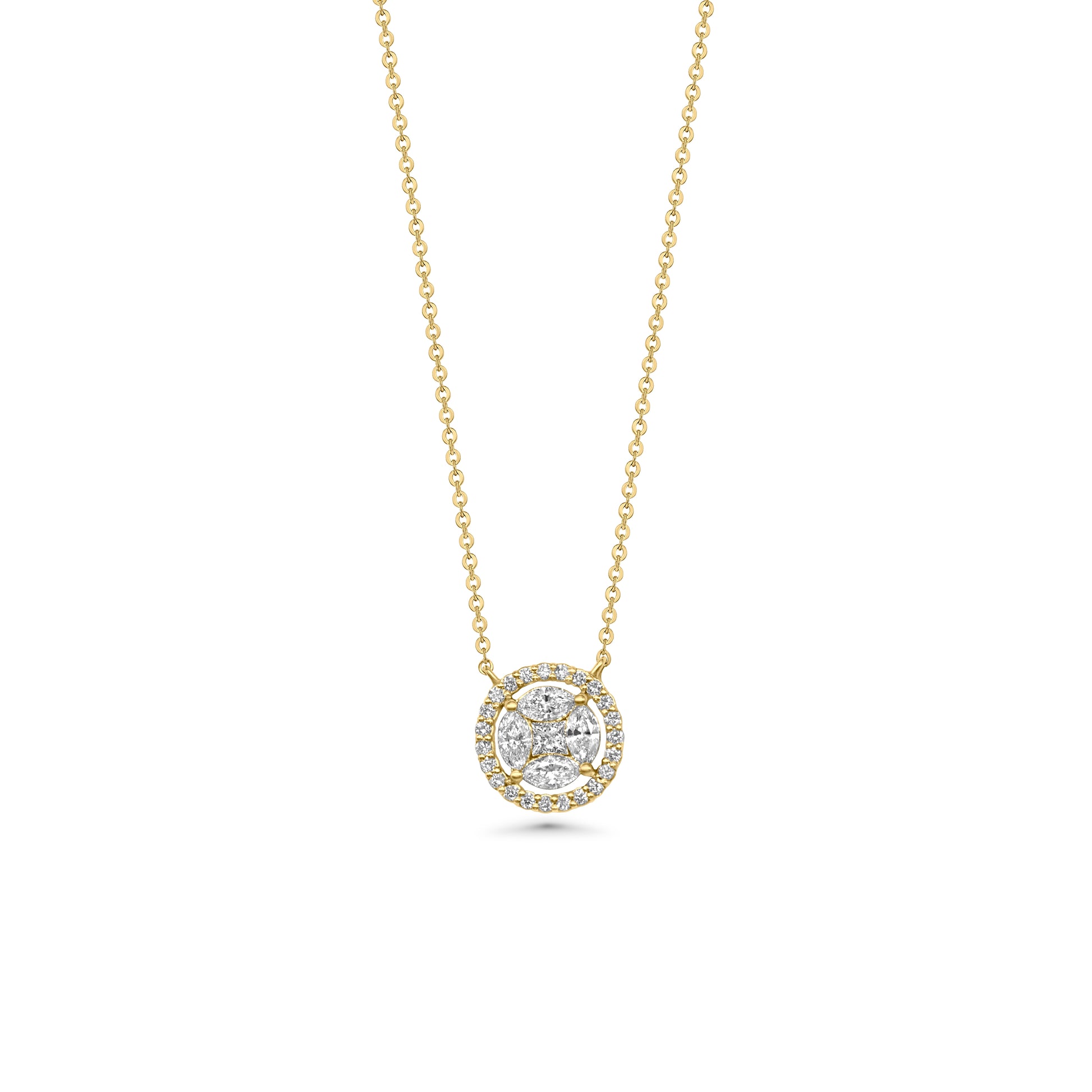 Halo Cluster Diamond Pendant