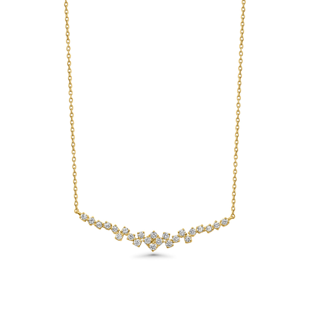 Asymmetrical Flow Diamond Necklace