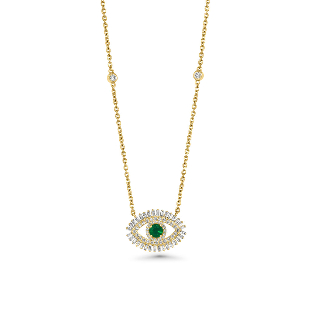 Emerald & Diamond Eye Necklace
