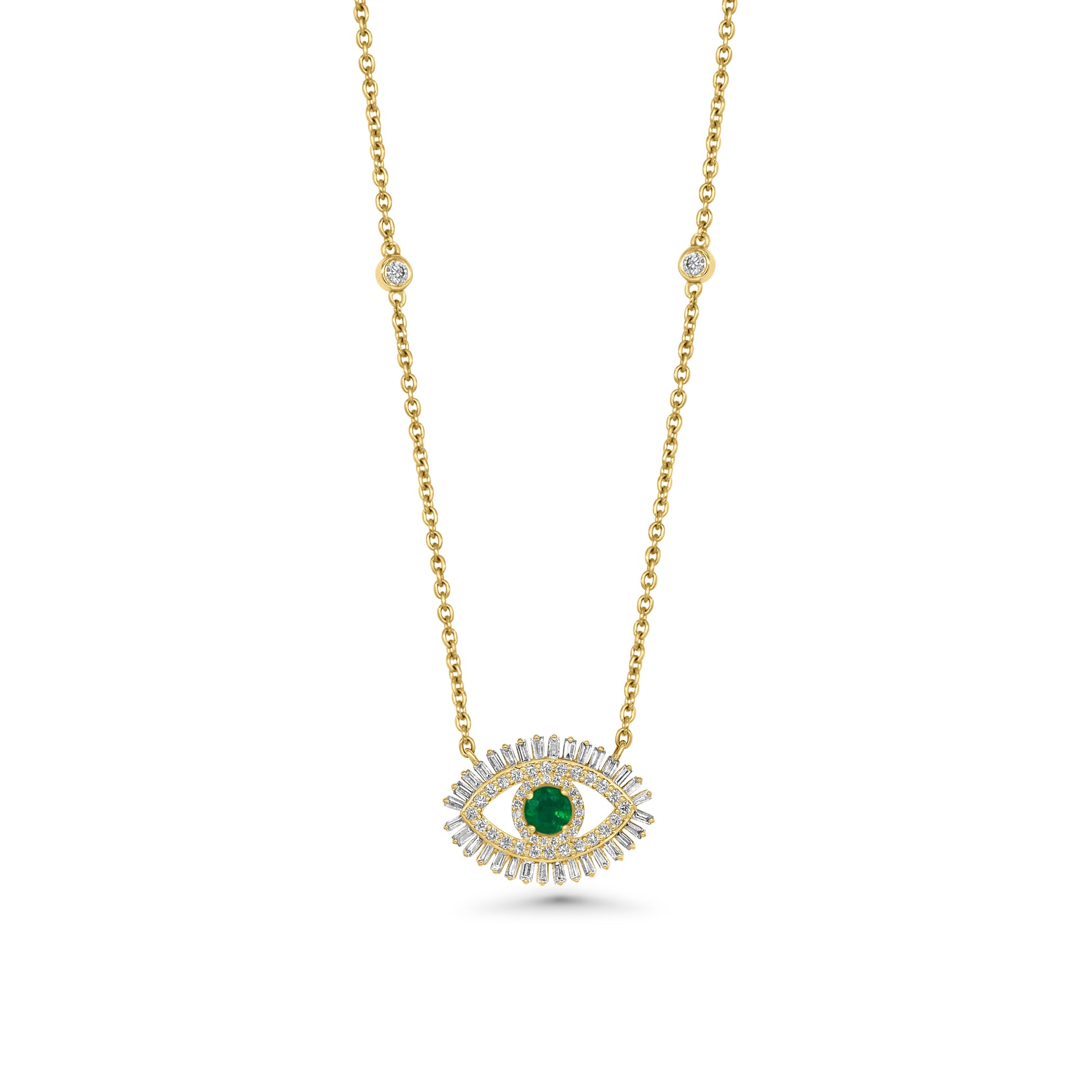 Emerald & Diamond Eye Necklace