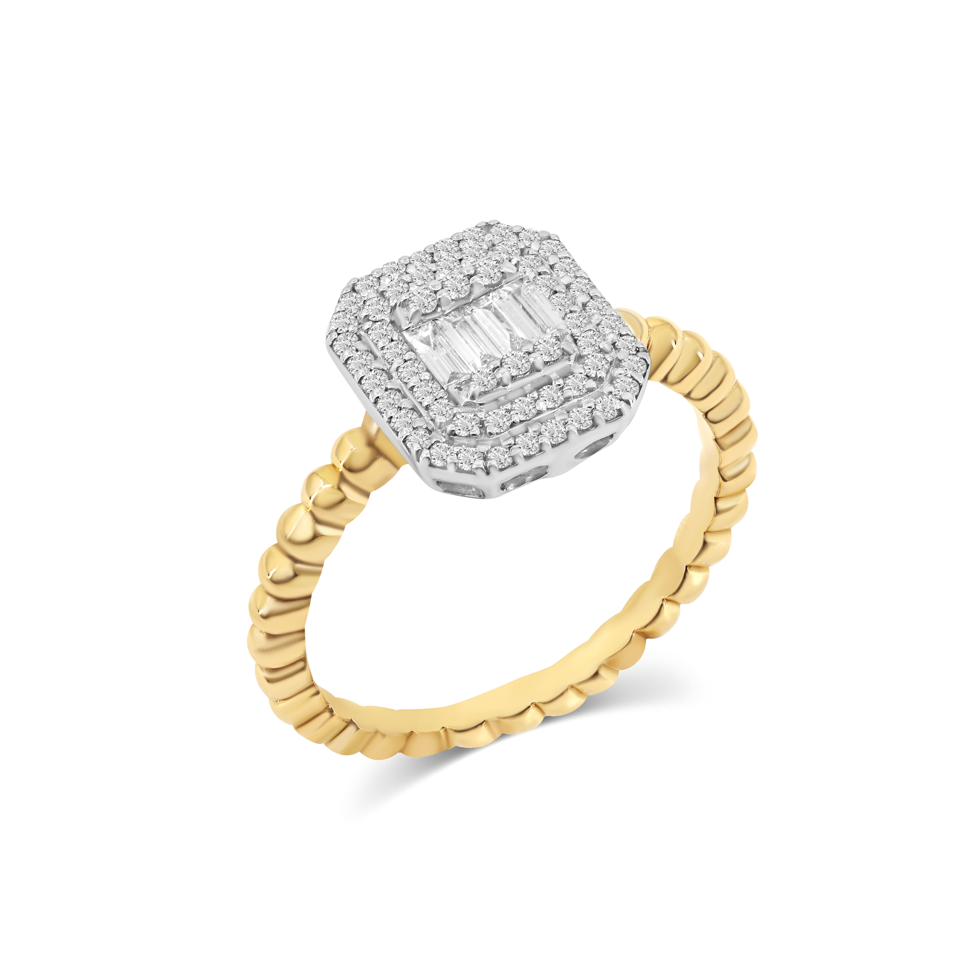 Emerald-Shaped Diamond Ring
