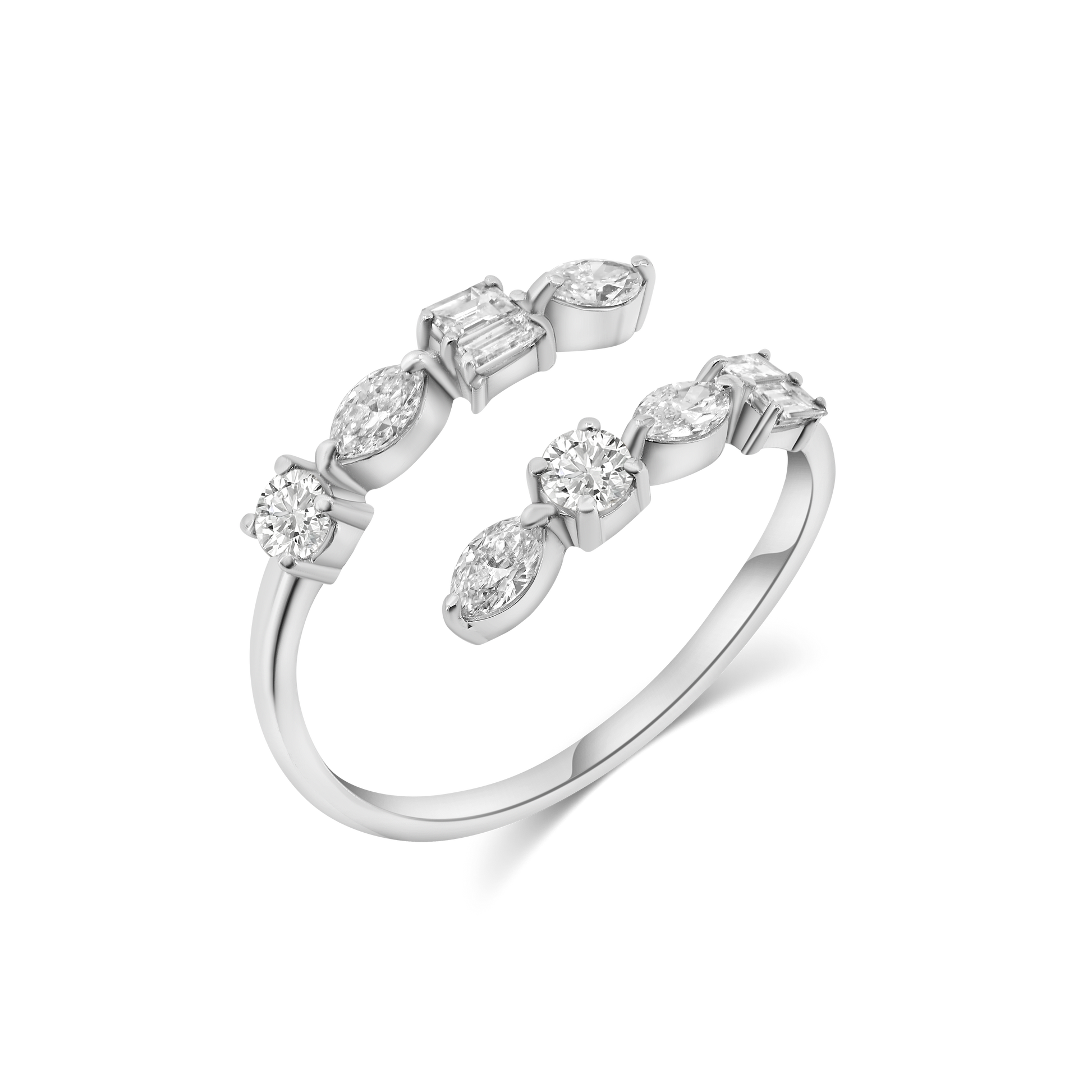 Multi-Shaped Open Diamond Ring