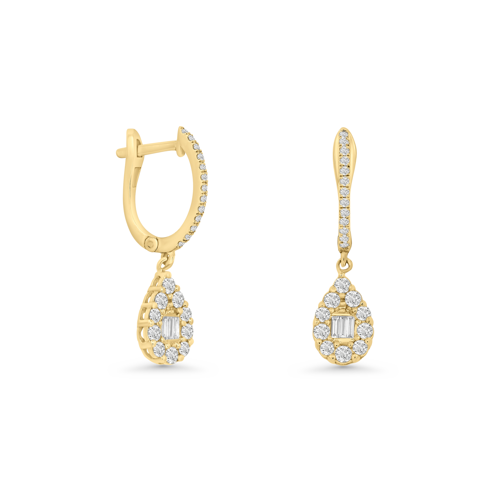 Pear-Shaped Diamond Hoops