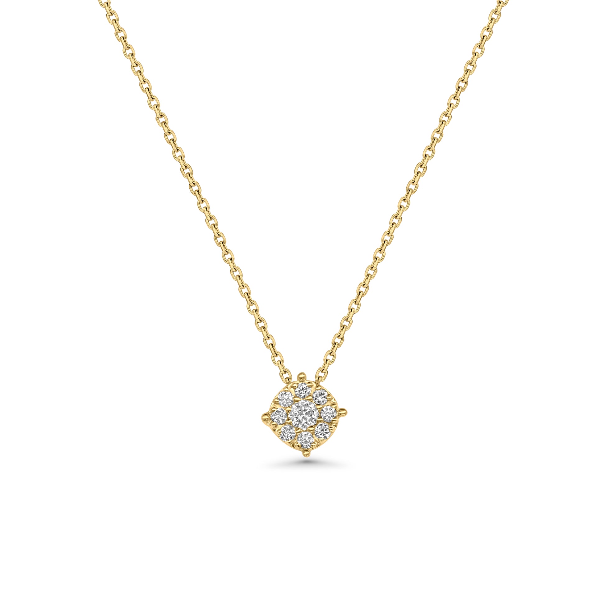 Cluster Round Diamond Necklace