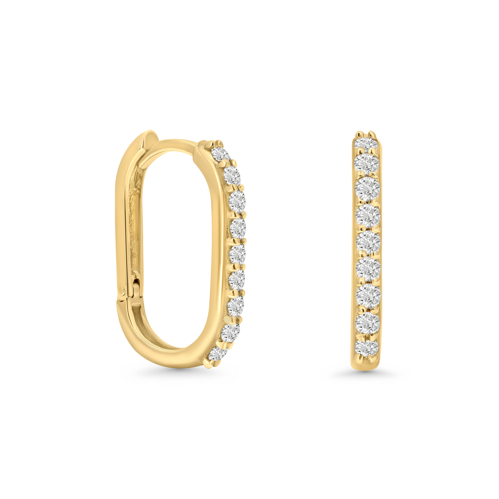 Rectangular Diamond Hoops