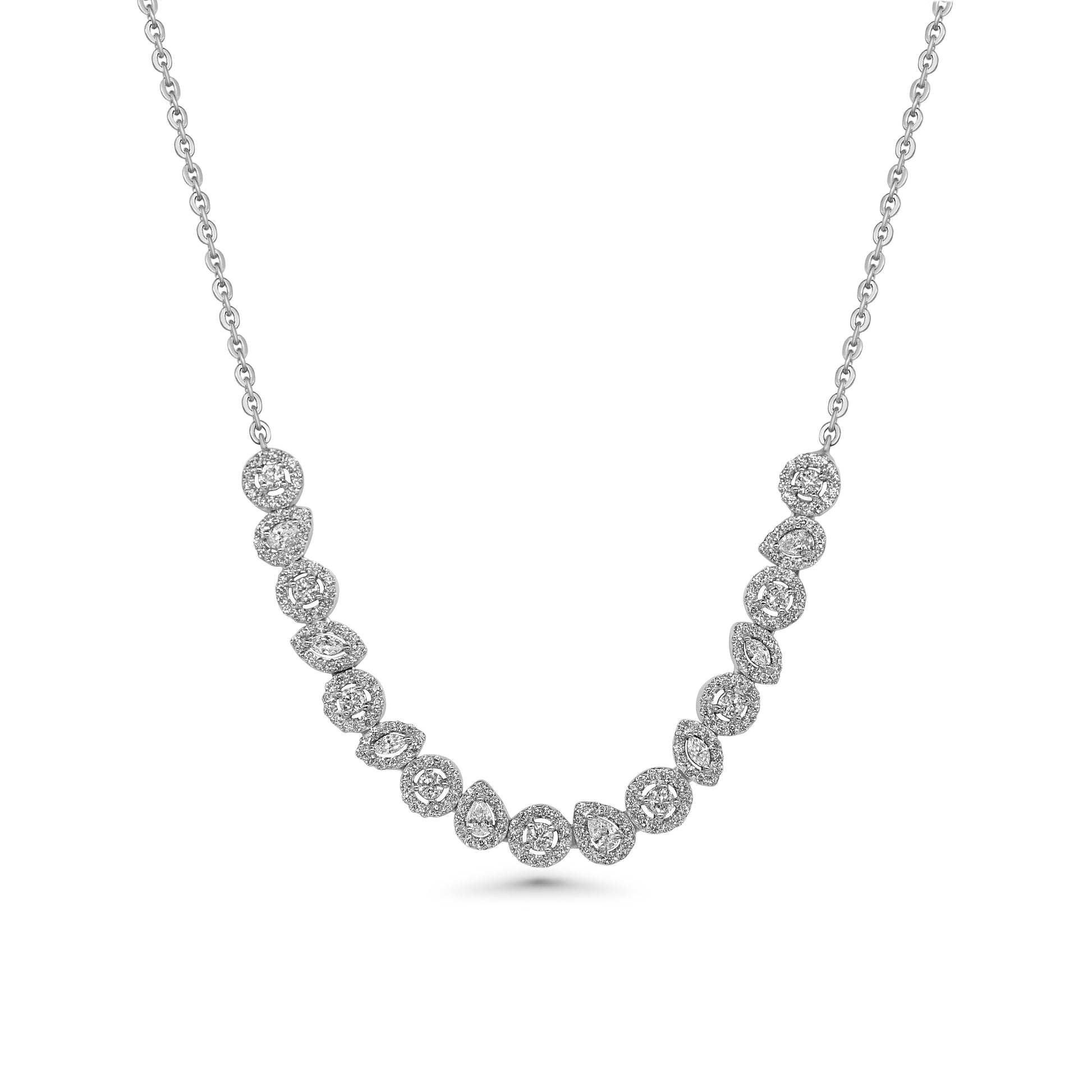 Multi-shaped Halo Necklace