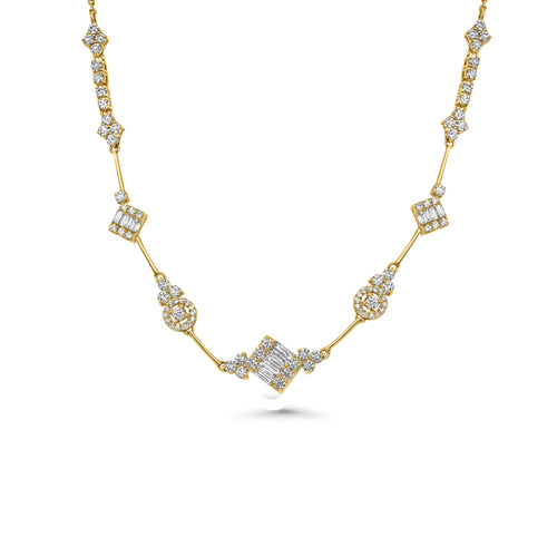 Abstract Diamond Necklace