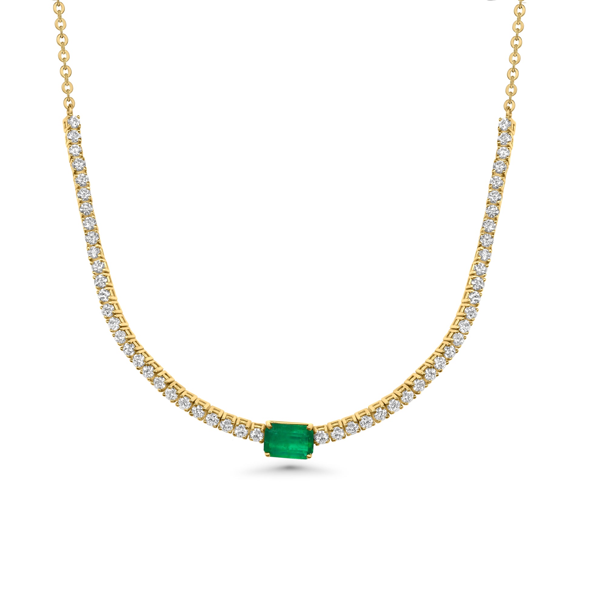 Emerald Centerpiece Tennis Necklace