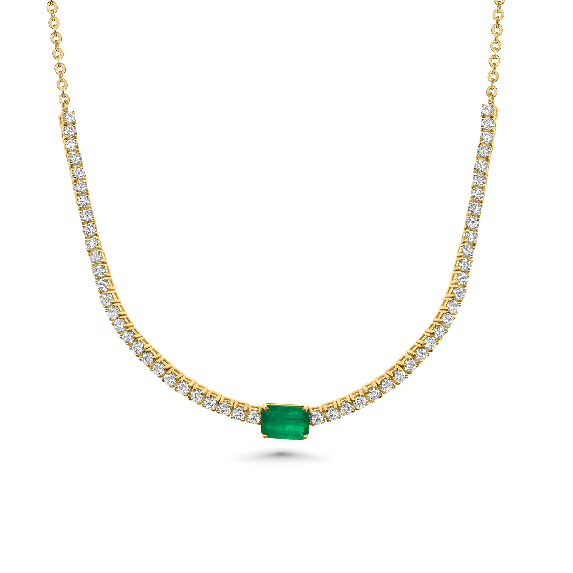 Emerald Centerpiece Tennis Necklace