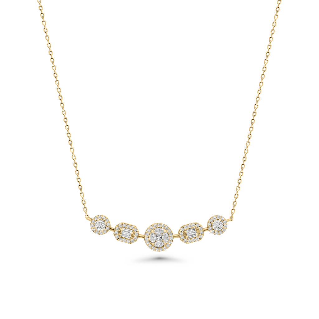 Multi-Shaped Cluster Diamond Necklace