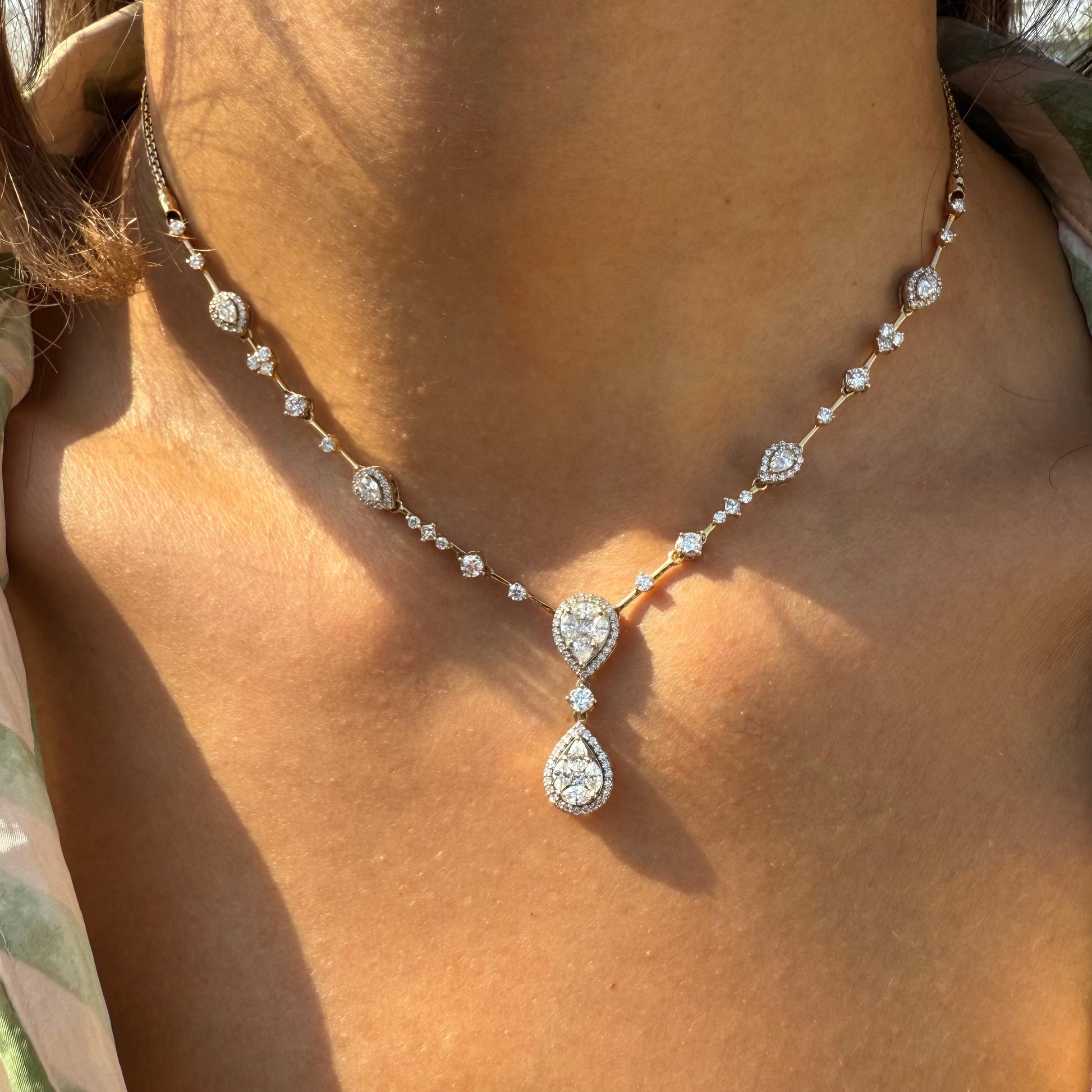 Teardrop Elegance Diamond Necklace