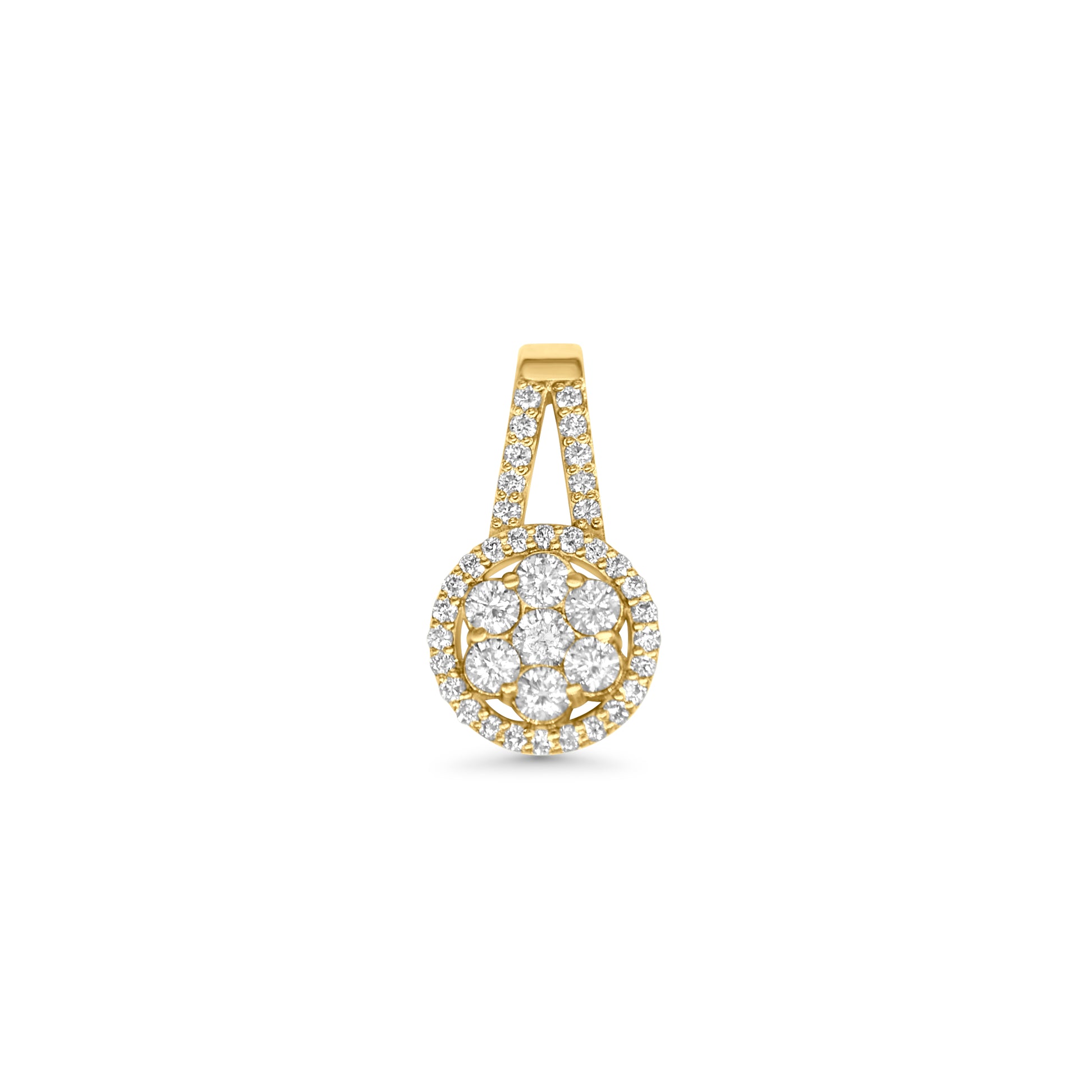 Round Cluster Diamond Pendant