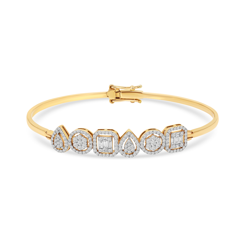Multi-Shaped Cluster Diamond Bangle