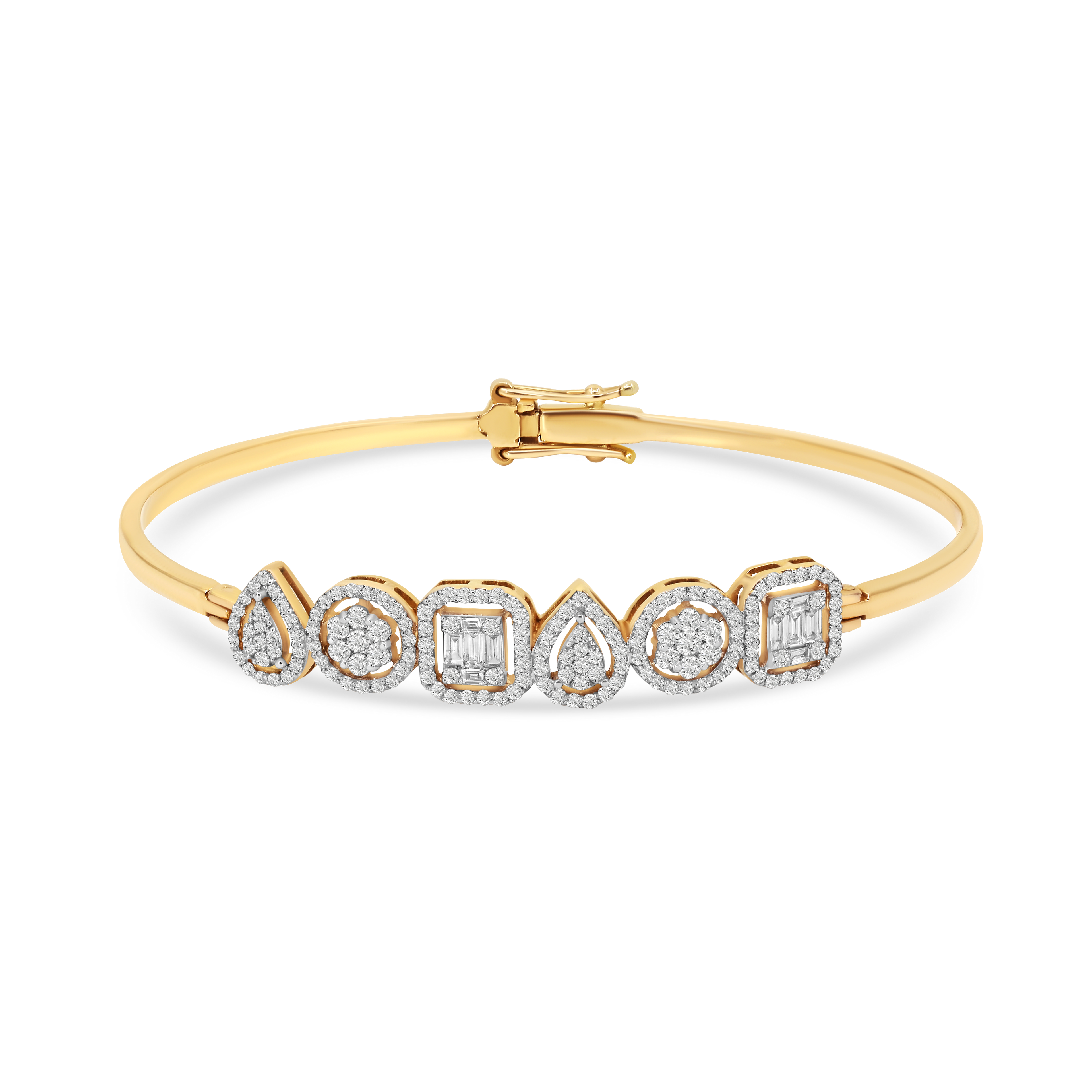 Multi-Shaped Cluster Diamond Bangle