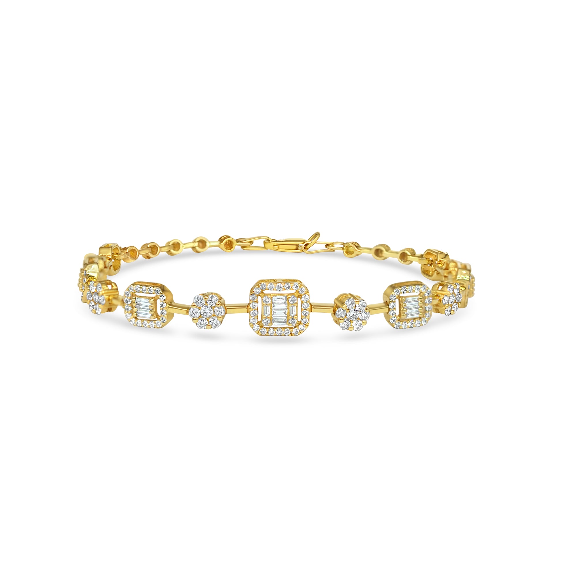 Emerald-Shaped Flower Bracelet