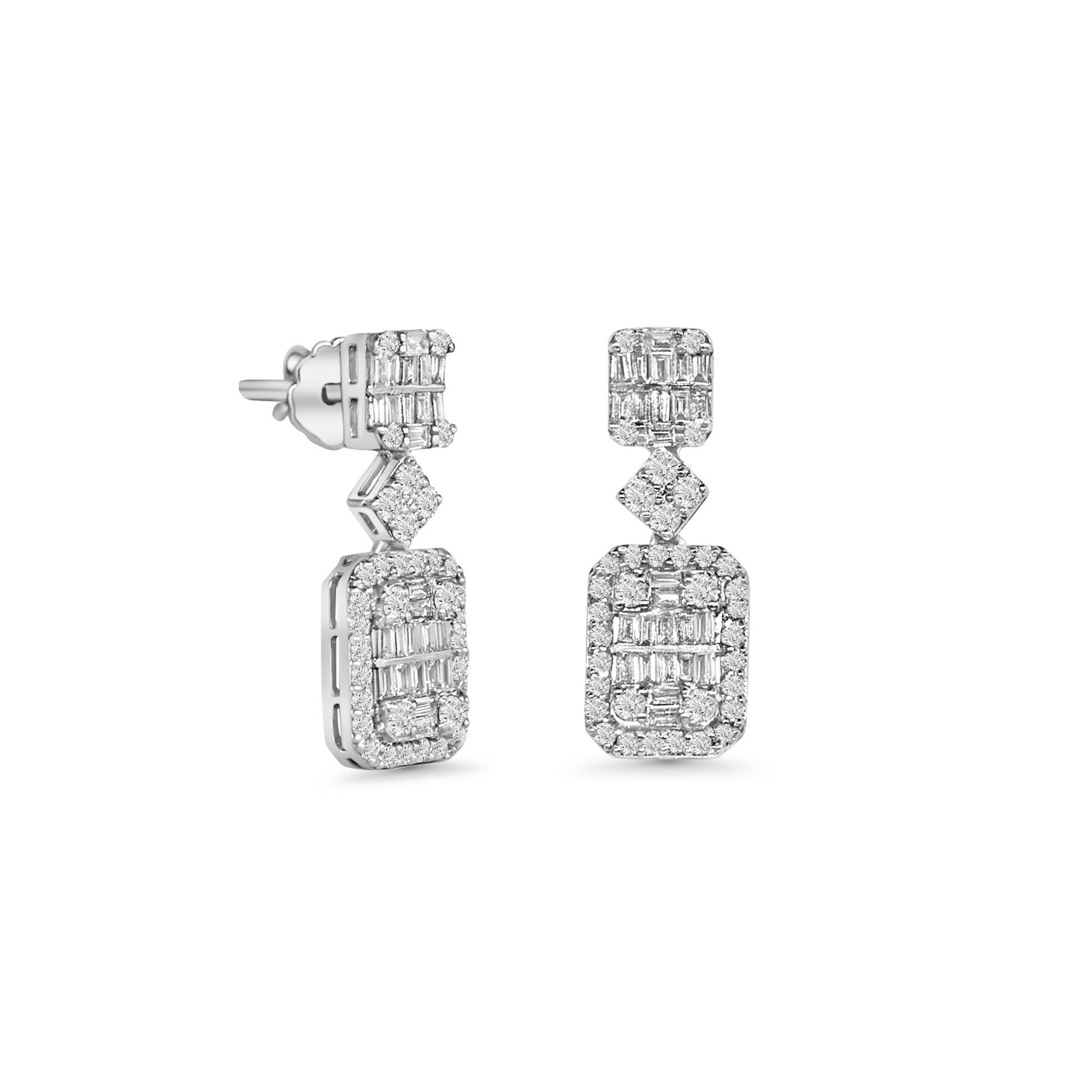 Emerald Illusion Diamond Drop Earrings