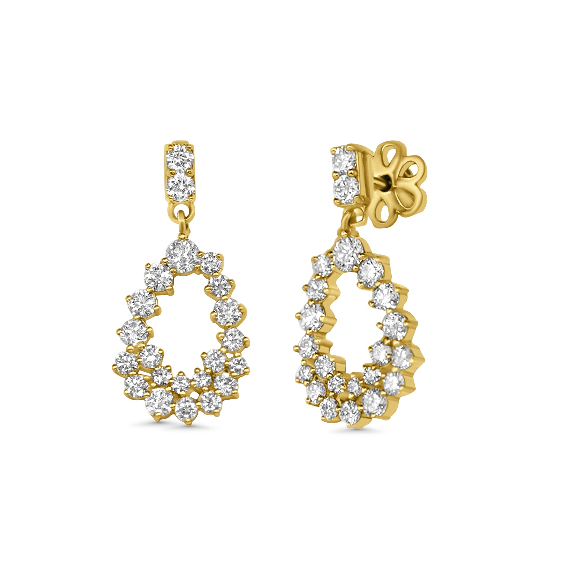 Golden Radiance Oval Drop Earrings