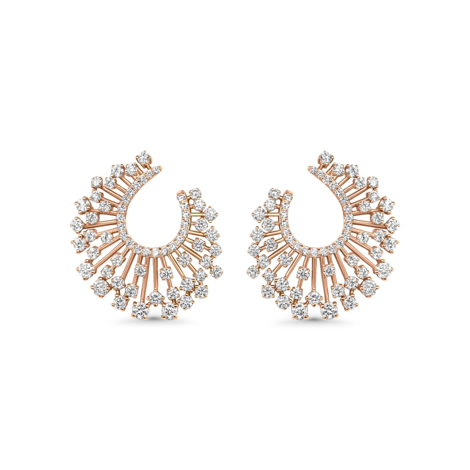 Rose Sunburst Hoop Earrings