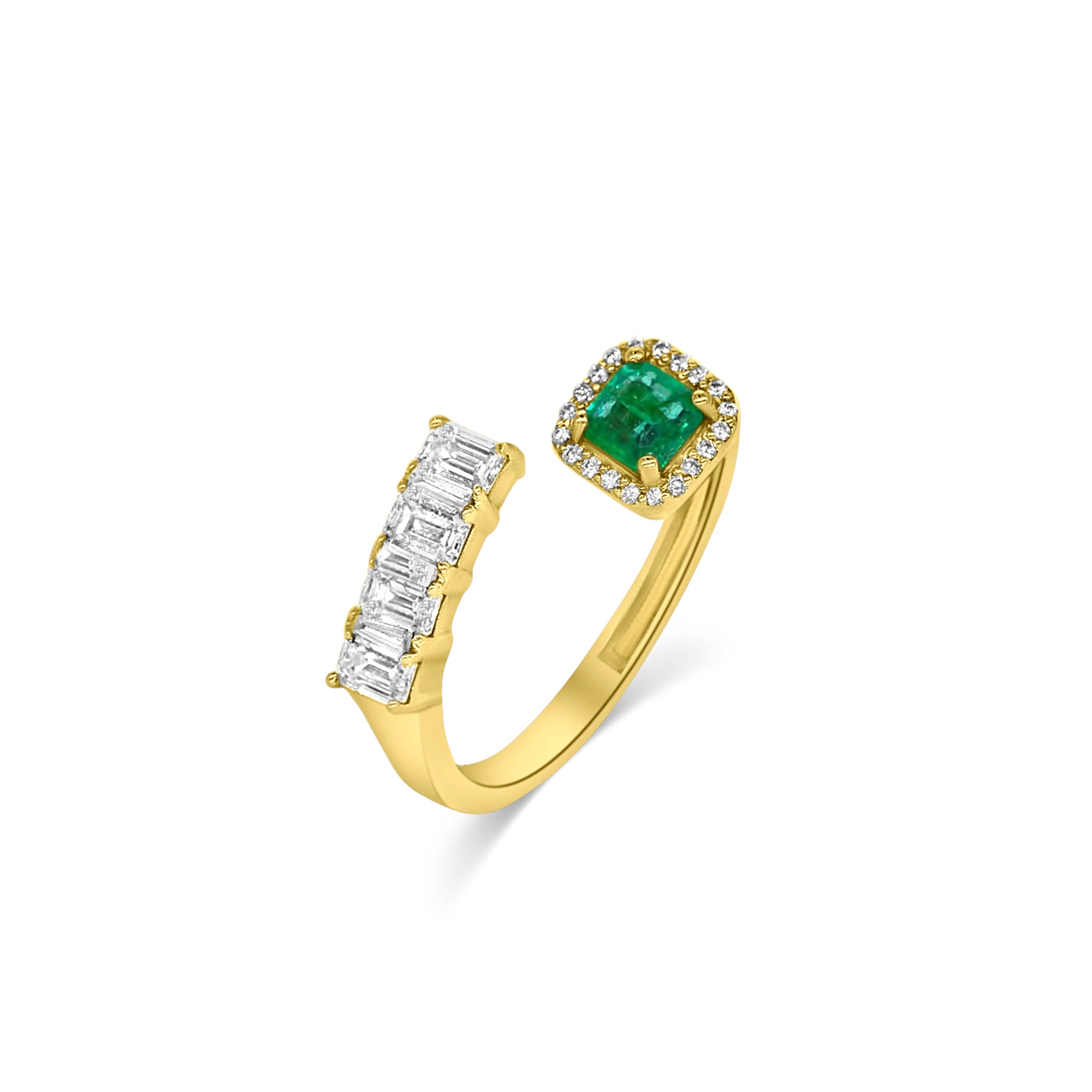 Emerald & Baguette Diamond Ring