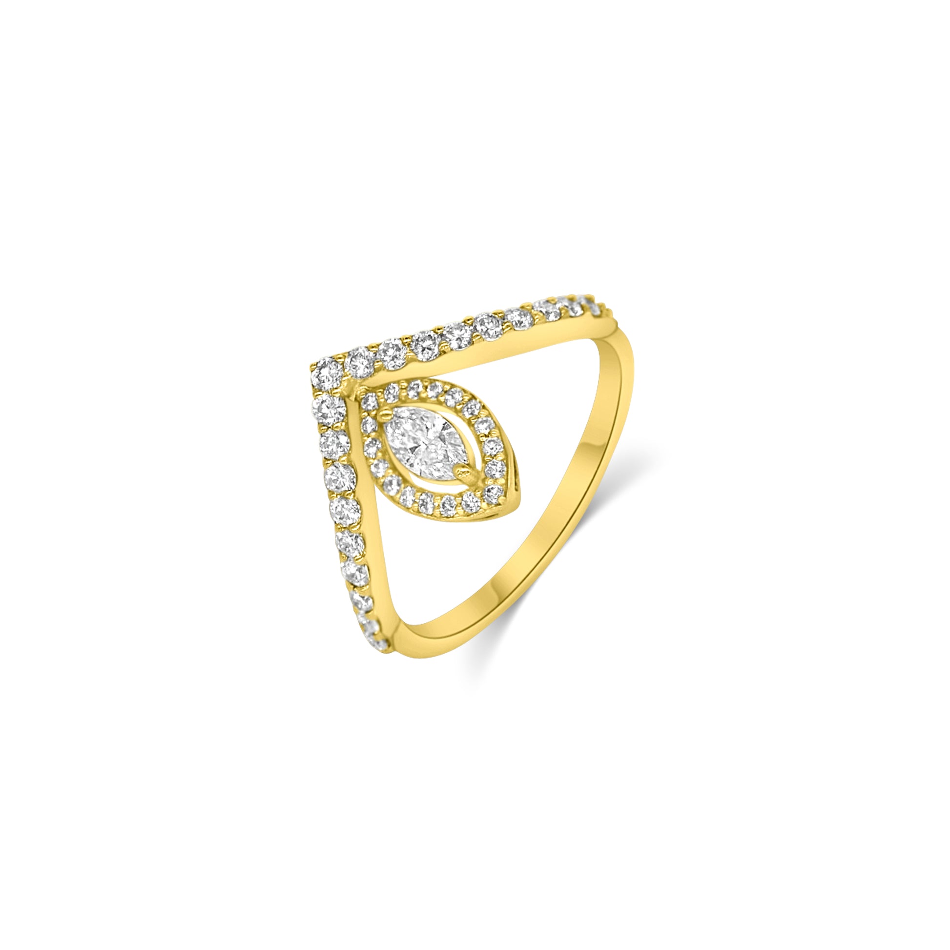 Pear Halo V-Ring