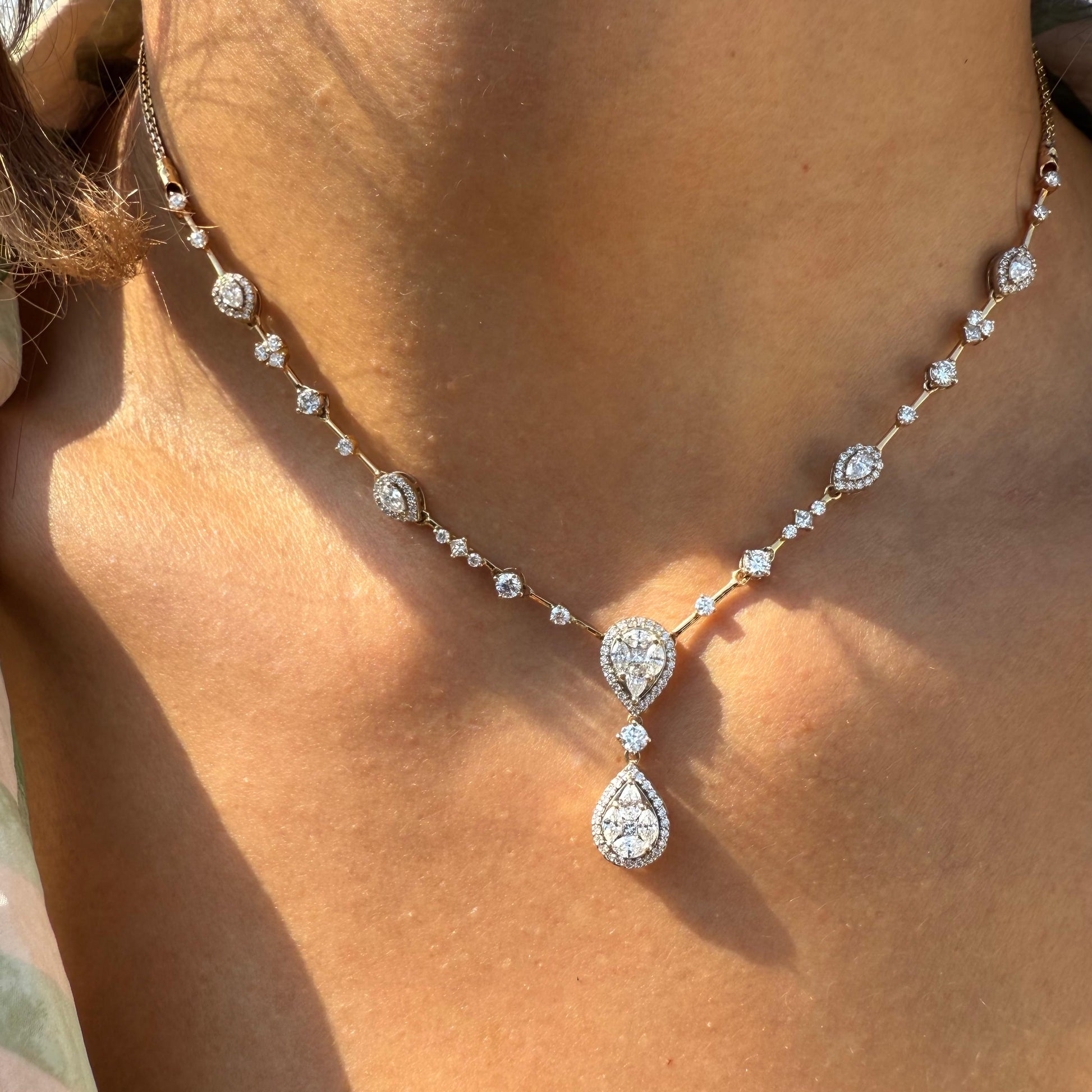 Teardrop Elegance Diamond Necklace