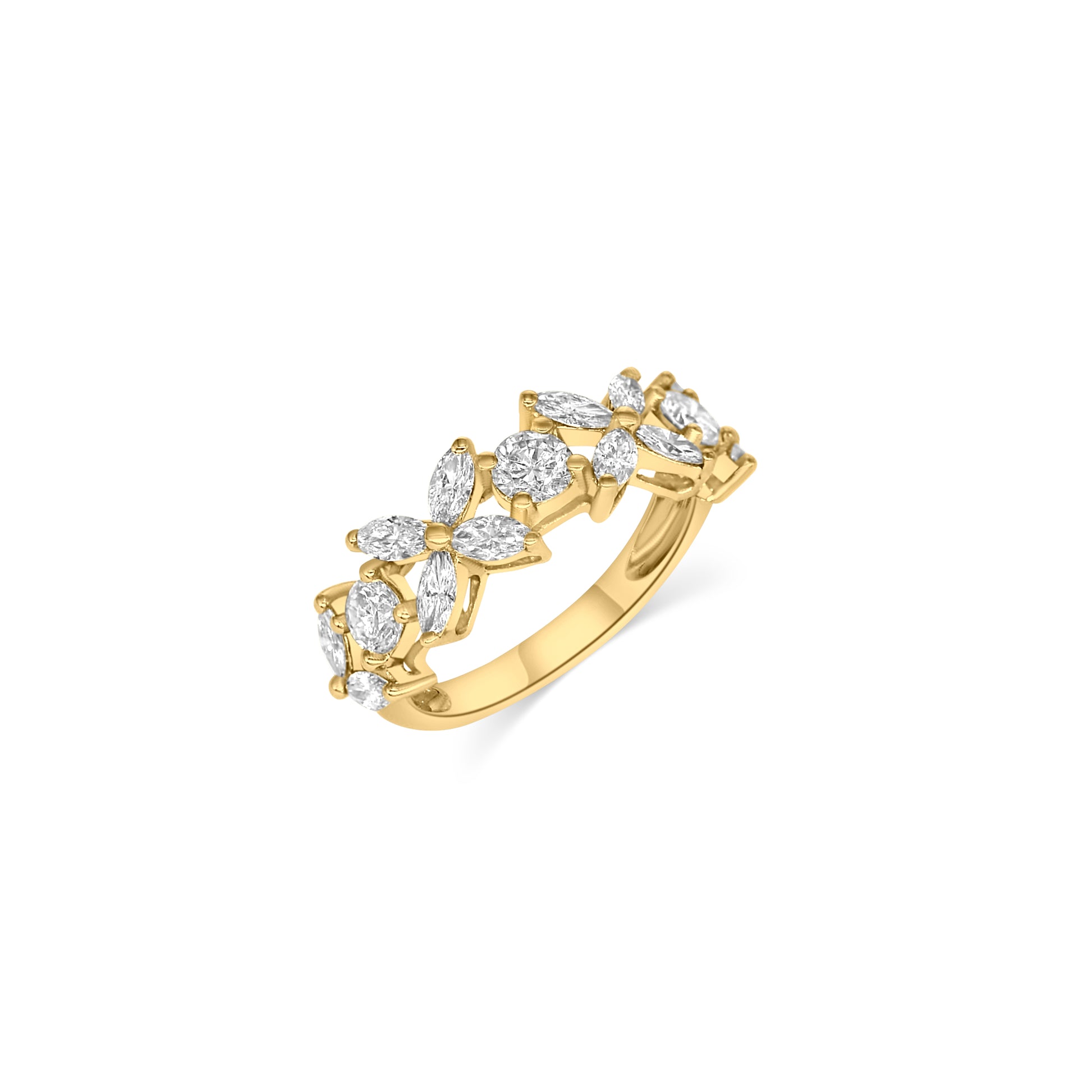 Elegant Floral Diamond Ring