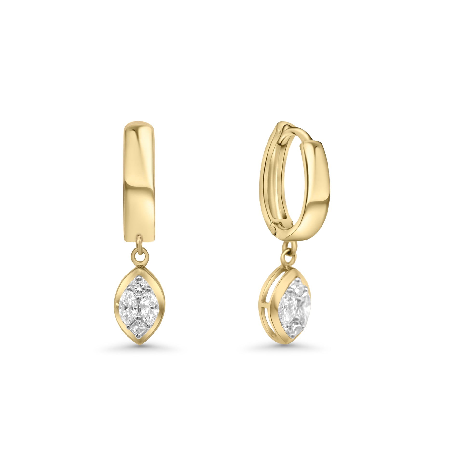 Golden Marquise Diamond Drops