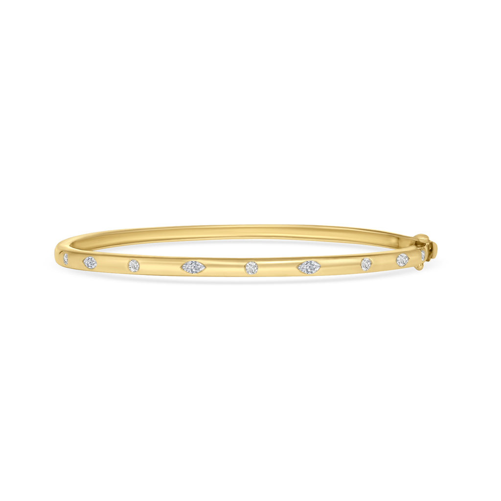 Classic Diamond Dot and marquise Bangle