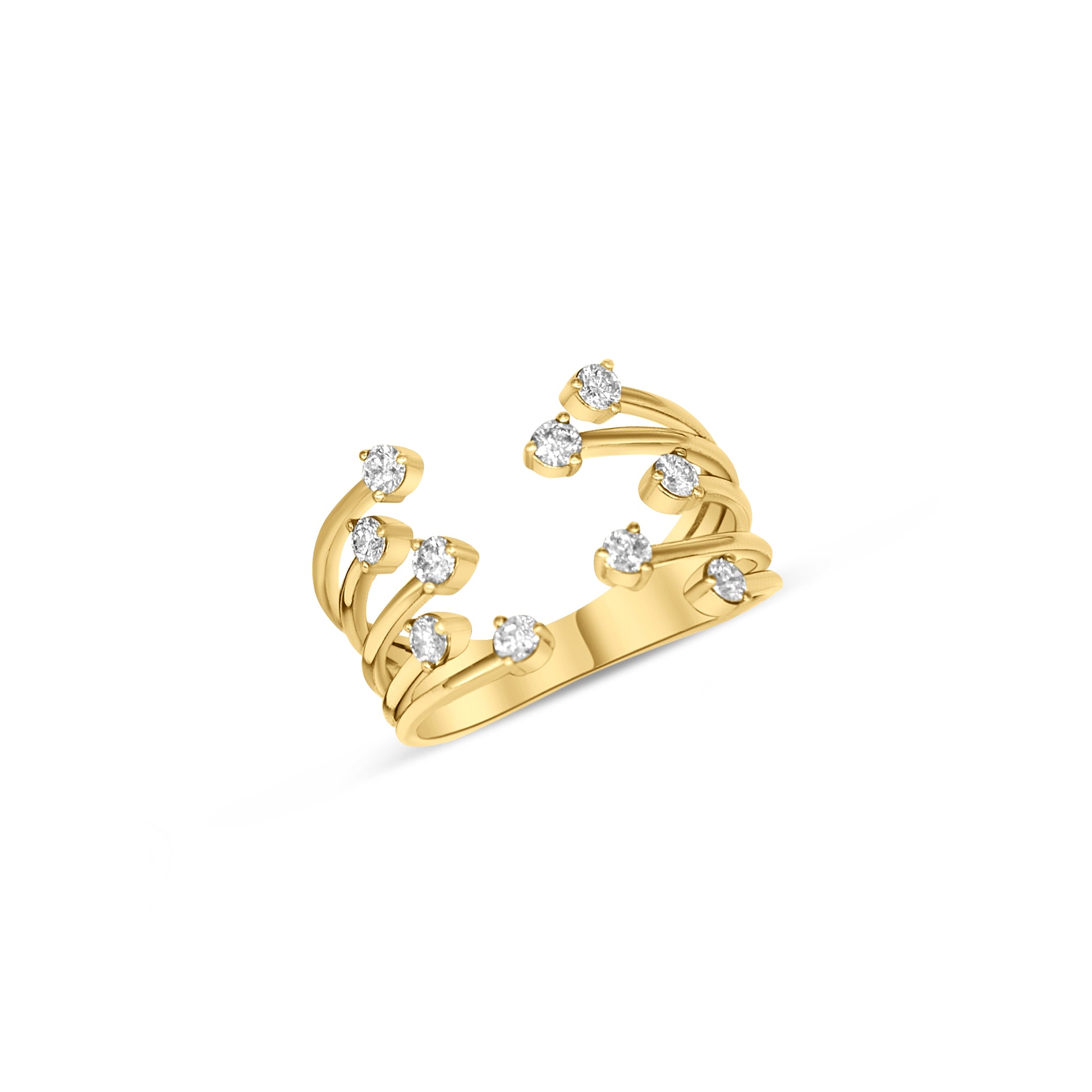 Radiant Flow Diamond Open Ring