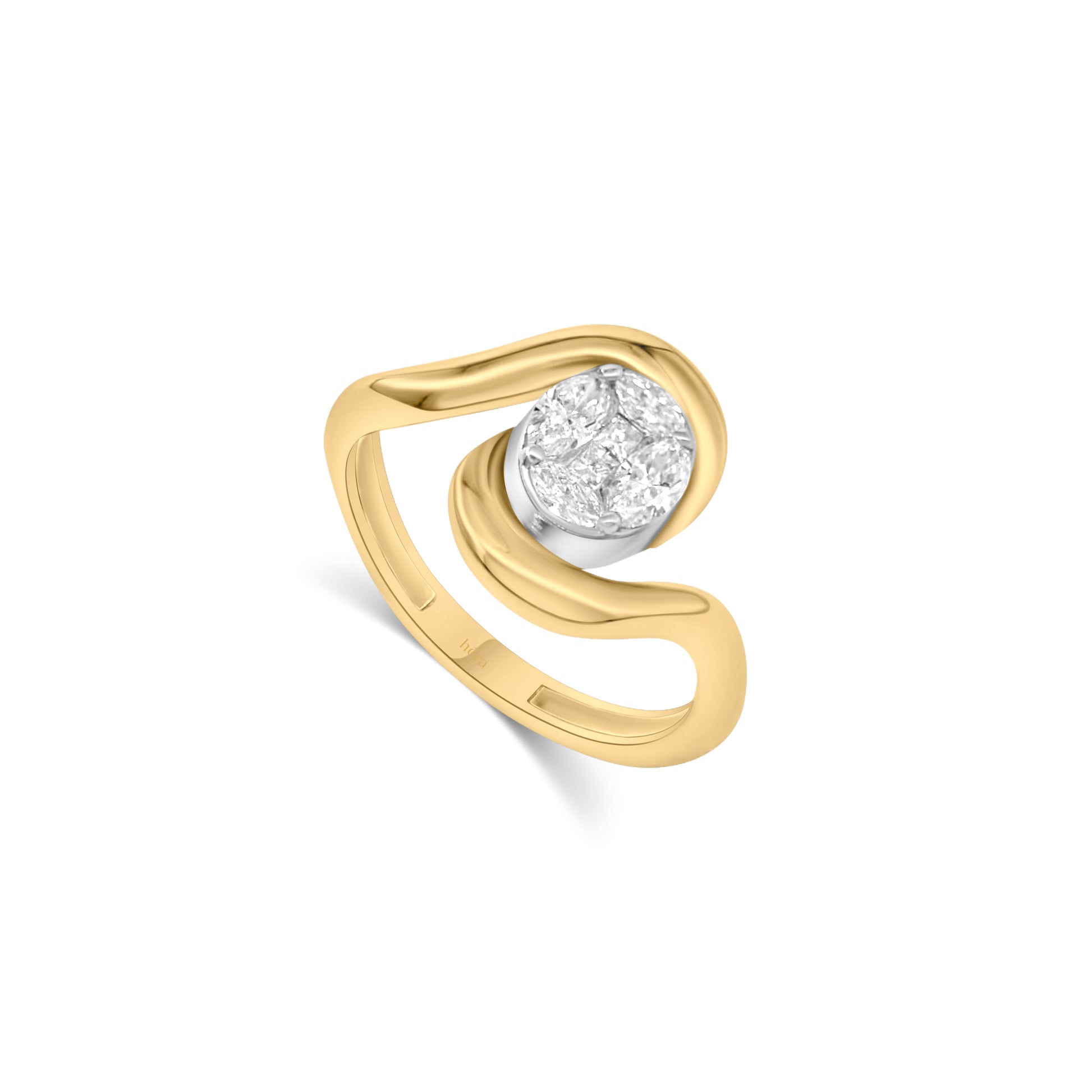Golden Flow Diamond Ring