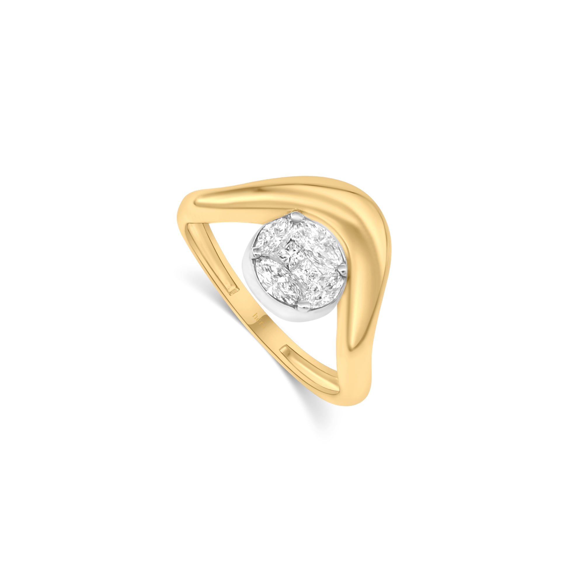 Golden Eclipse Diamond Ring