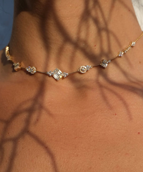 Abstract Diamond Necklace