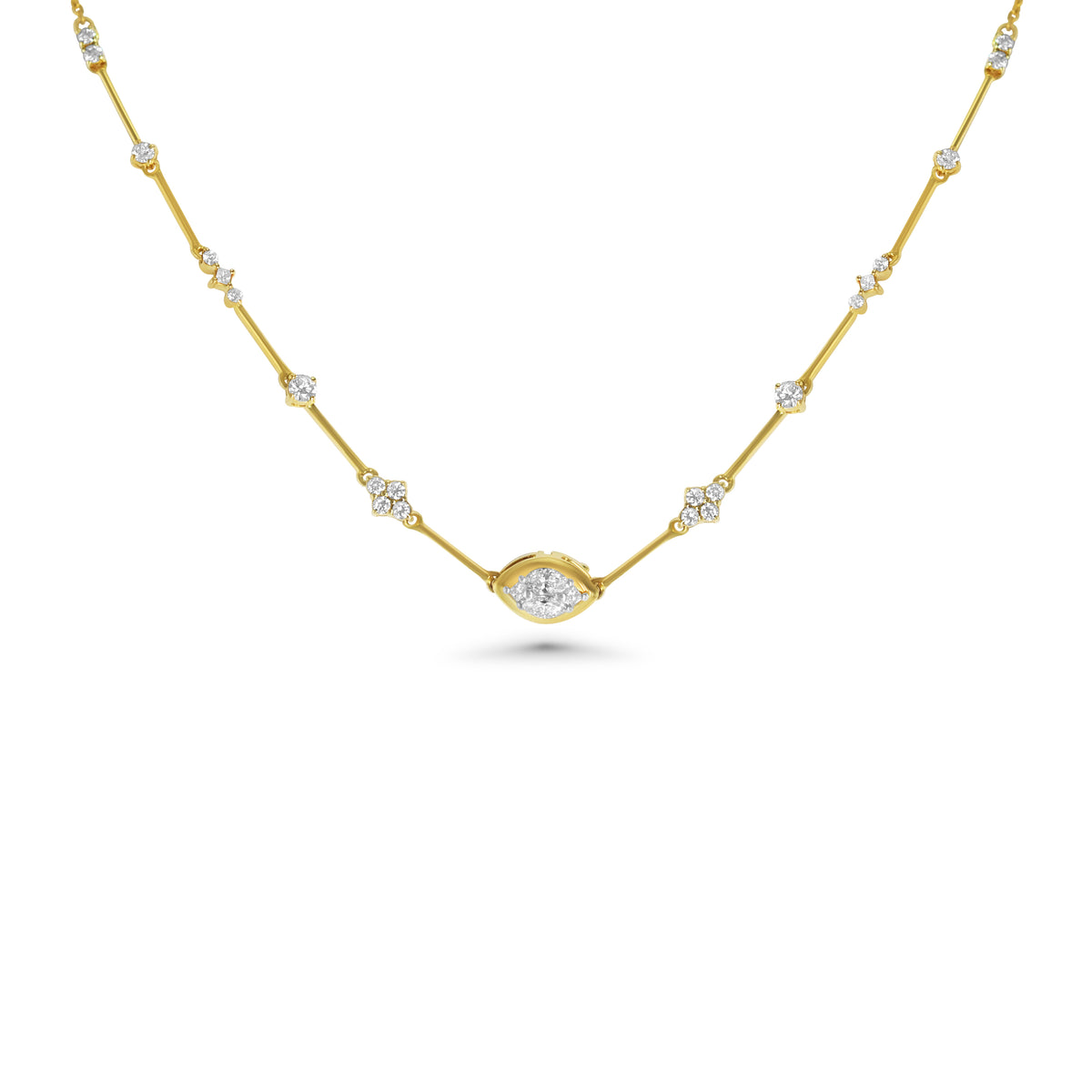 Multi-use Bezel Marquise Necklace