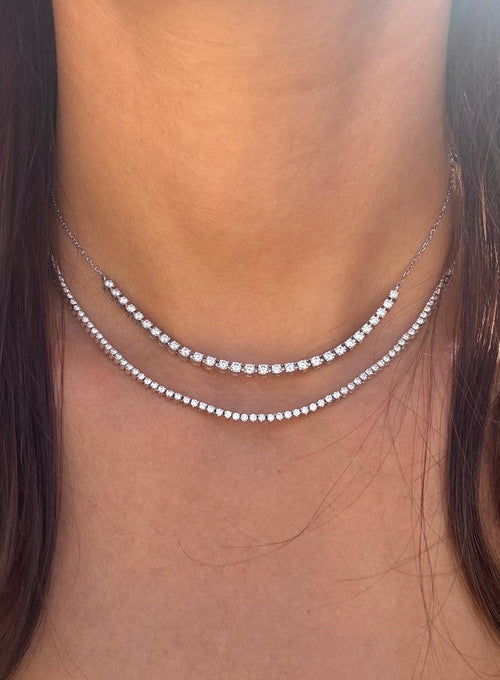 0.05 ct Half Tennis Necklace
