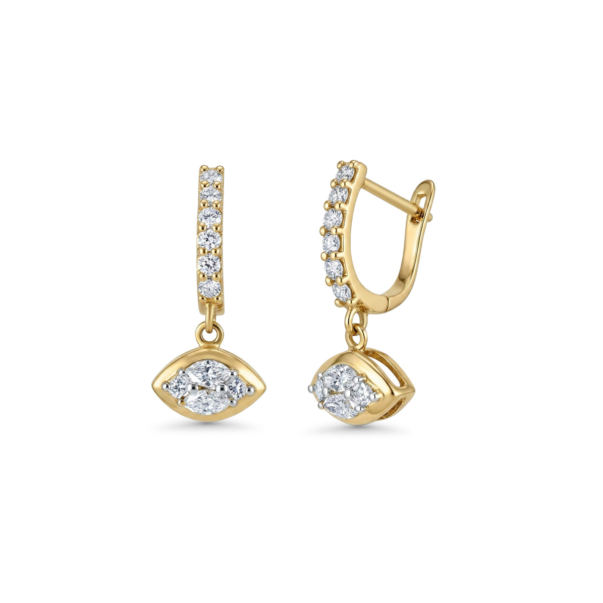 Bezel Marquise Earrings