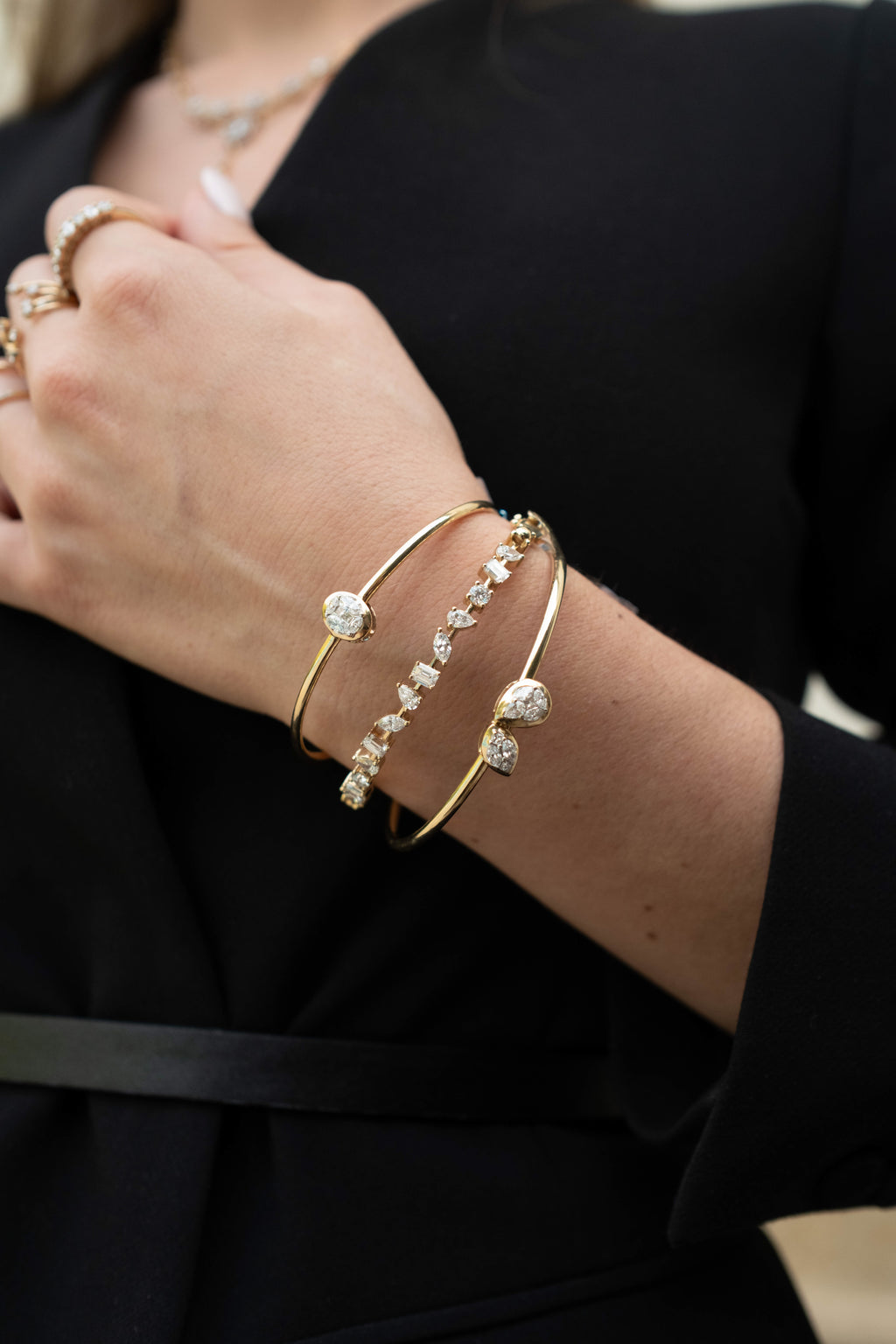 Multi-Shaped Diamond Bangle