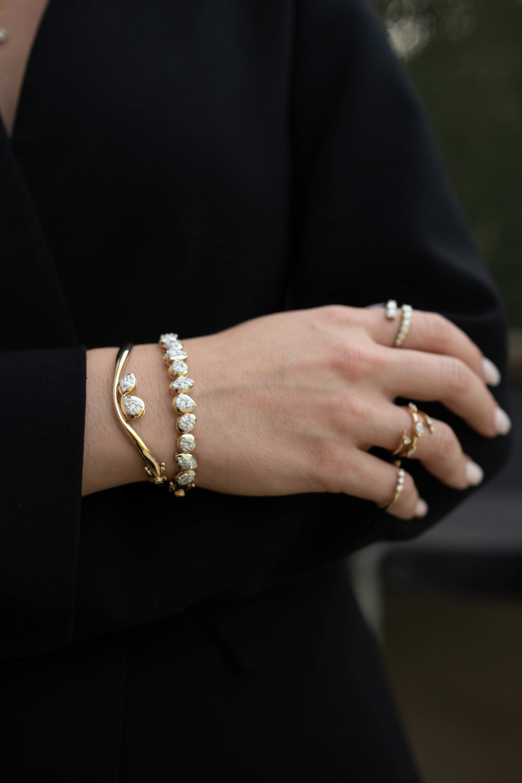 Multi-shaped Bezel Bangle
