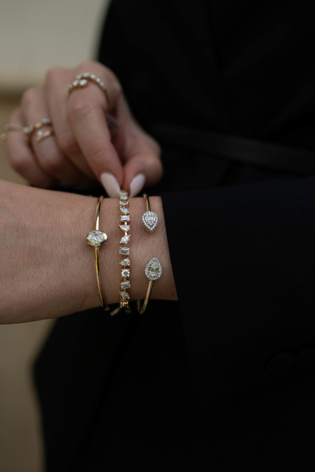 Multi-Shaped Diamond Bangle