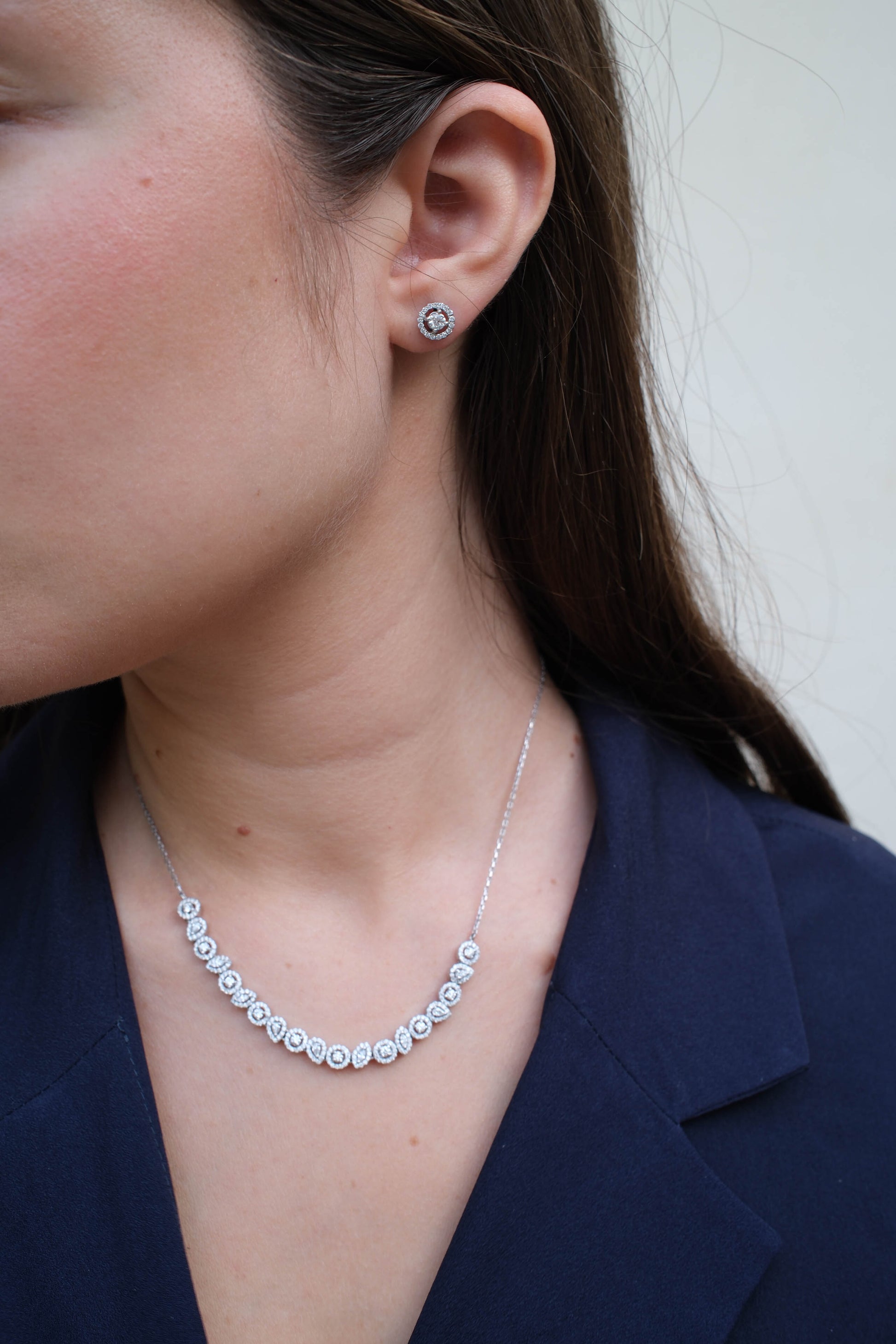 Halo Round Diamond Earrings