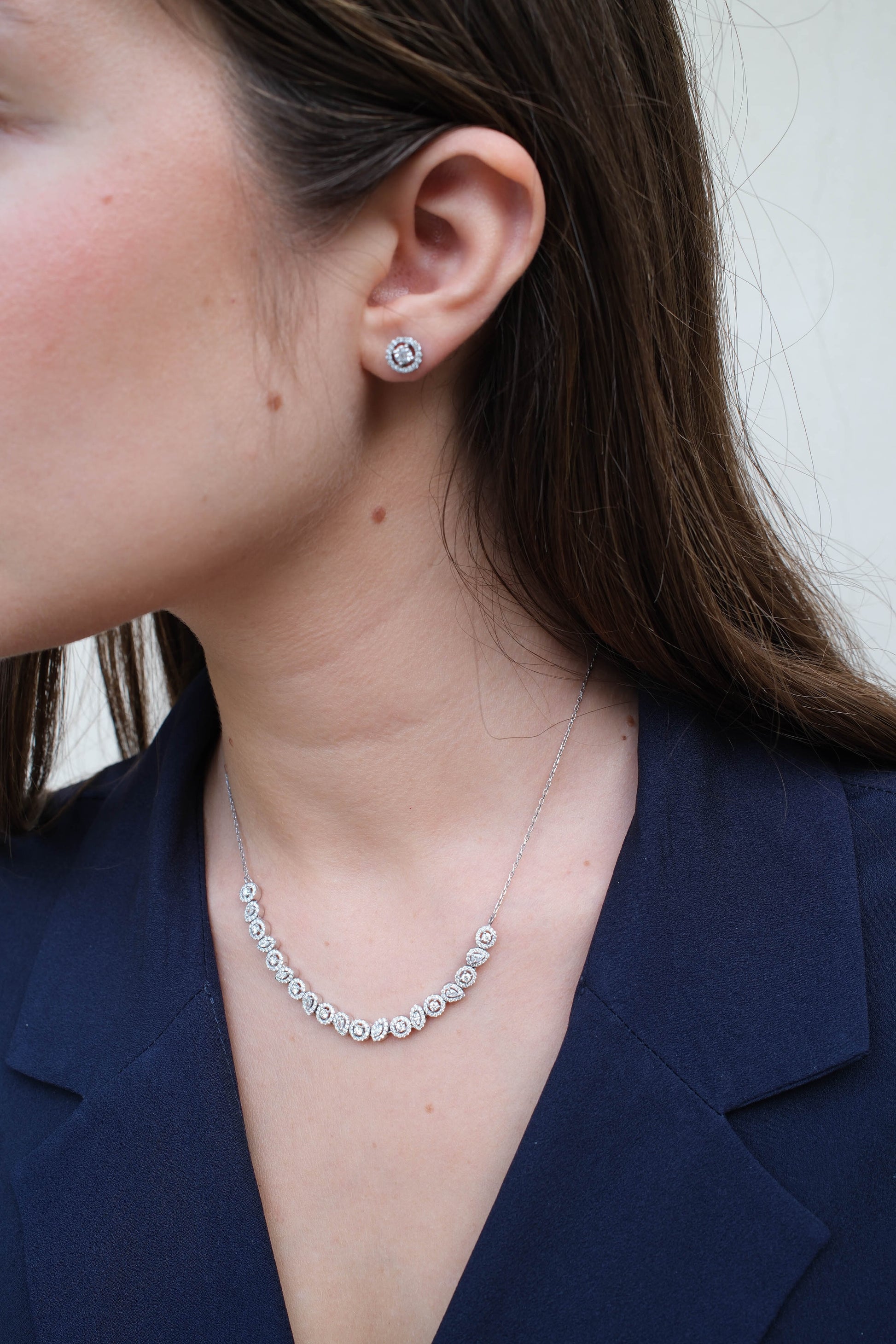 Halo Round Diamond Earrings