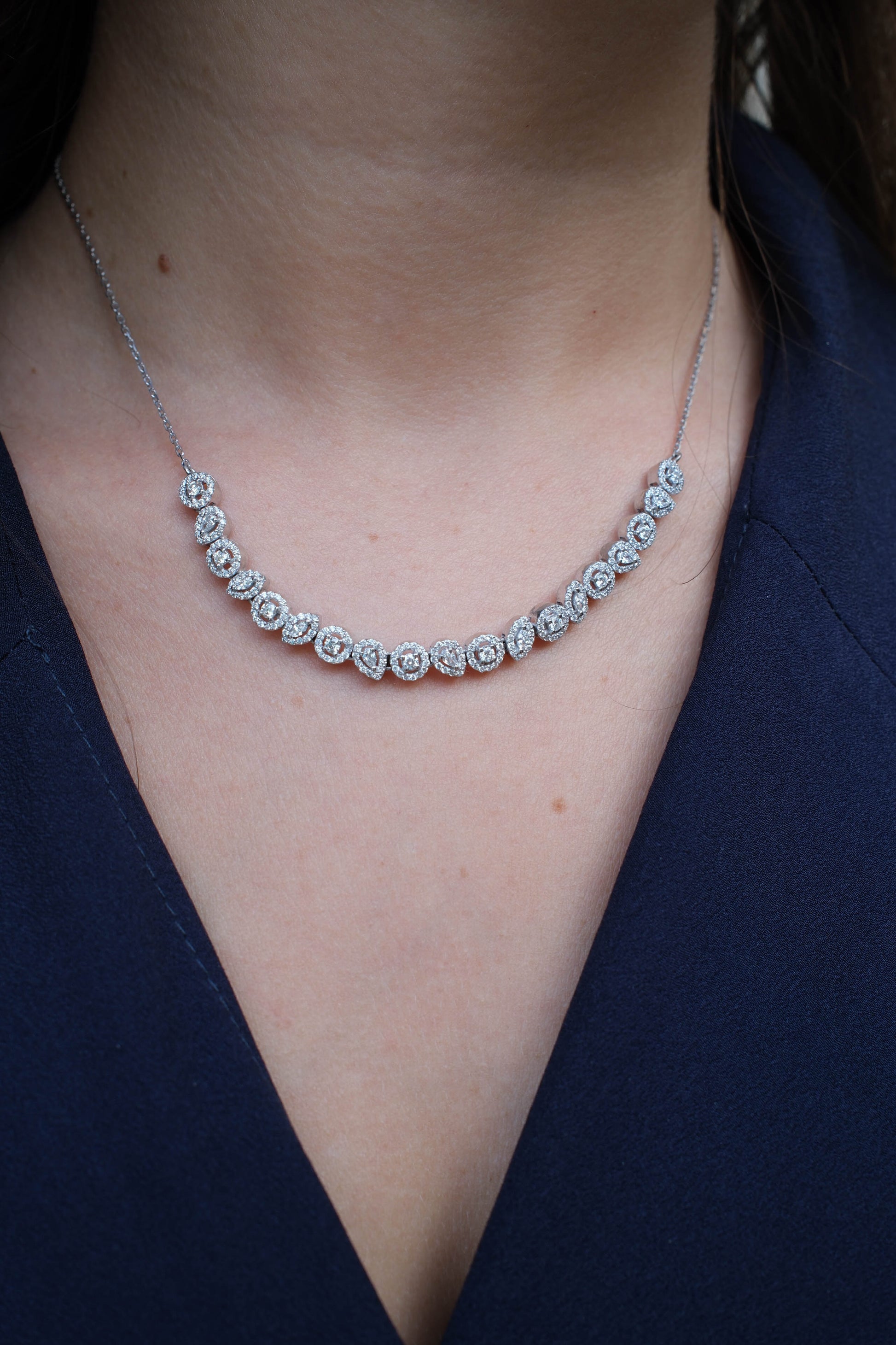 Multi-shaped Halo Necklace