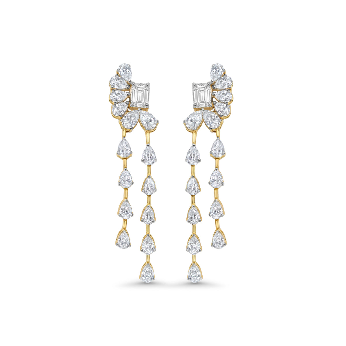Royal Emerald and Pear Dangling Earrings